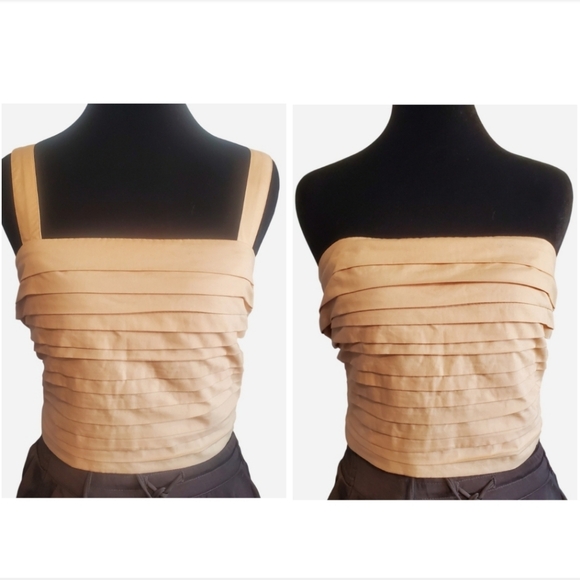 Abercrombie & Fitch Tops - Abercrombie & Fitch Coquette Pleated Top Removable Straps Size S Beachy Boho y2k